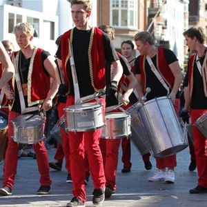 Festival parade with drumming guys
