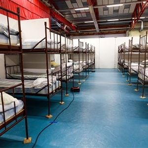 A room full of bunk beds.