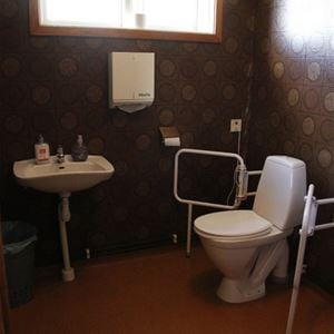 Bathroom with toilet.