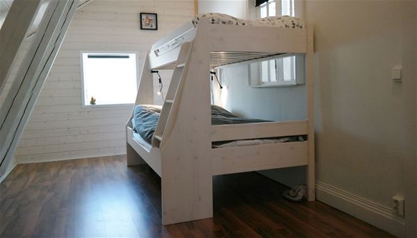 Bedroom with a bunk bed. 