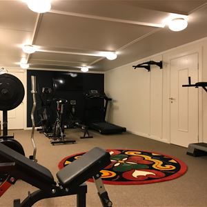 Gym in the basement. 
