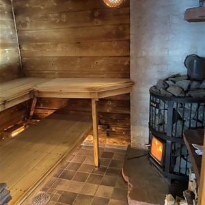 A wood fired sauna.