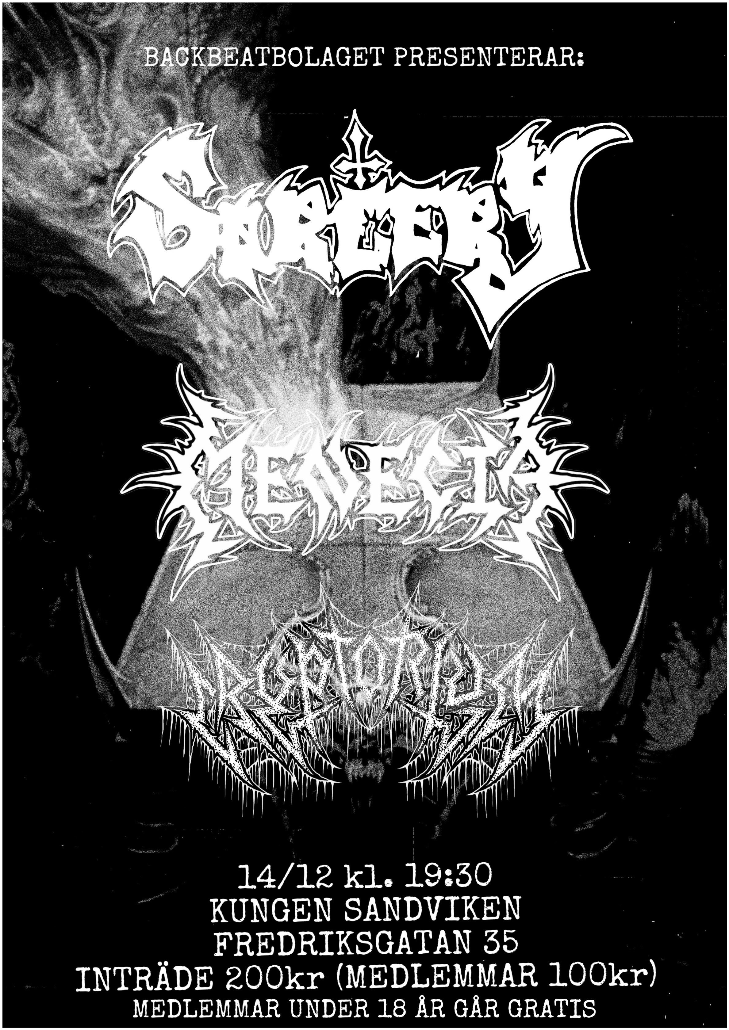 KONSERT : Sorcery + Cryptorium + Menecia