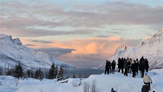 Guests enjoying the view over Ersfjord