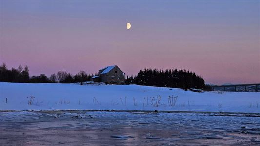 A house in twilight on Kvaløya