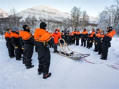 Opplæring for hordan man kjører sleden