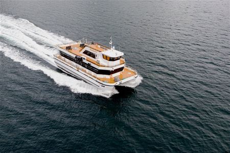 Aerial view of Brim's boat