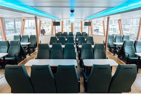 The lounge in the boat