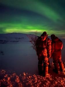 Guests looking at Northern lights