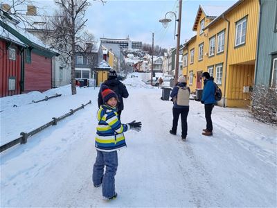 Walking along the classic Tromsø roads