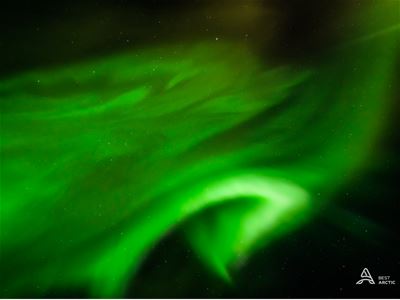 The Northern Lights dance overhead