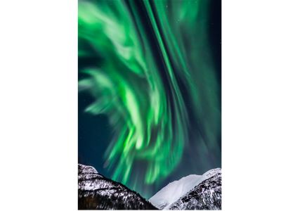 Aurora Borealis over the mountains