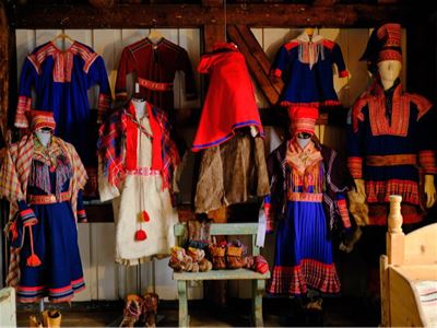 Display of sami traditional suits "kofte"
