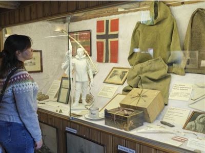Guest looking at exhibition