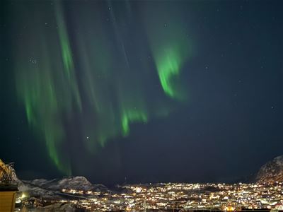 Nordlyset danser over Tromsø by