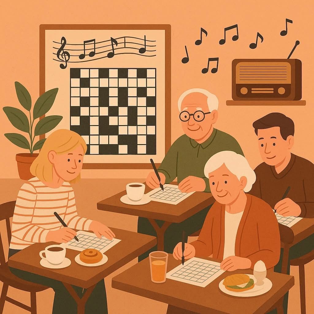 Melodikryss & morgonfika på Torgets café & bageri