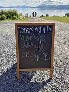 Sign to the sauna activity