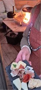 Cheese and crackers at the farm