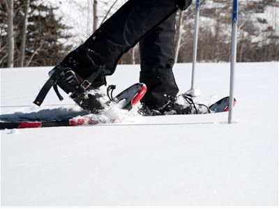 Guest walking with snowshoes