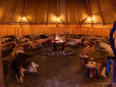 Inside a lavvo tent (Sami tent)