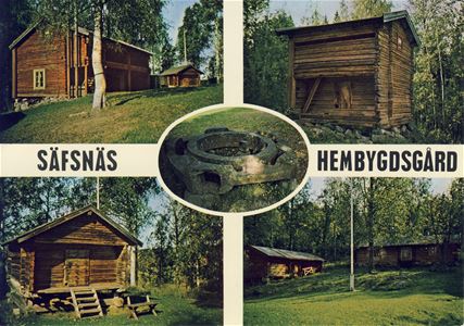  postcard with picture on Säfsnäs hembygdsgård.
