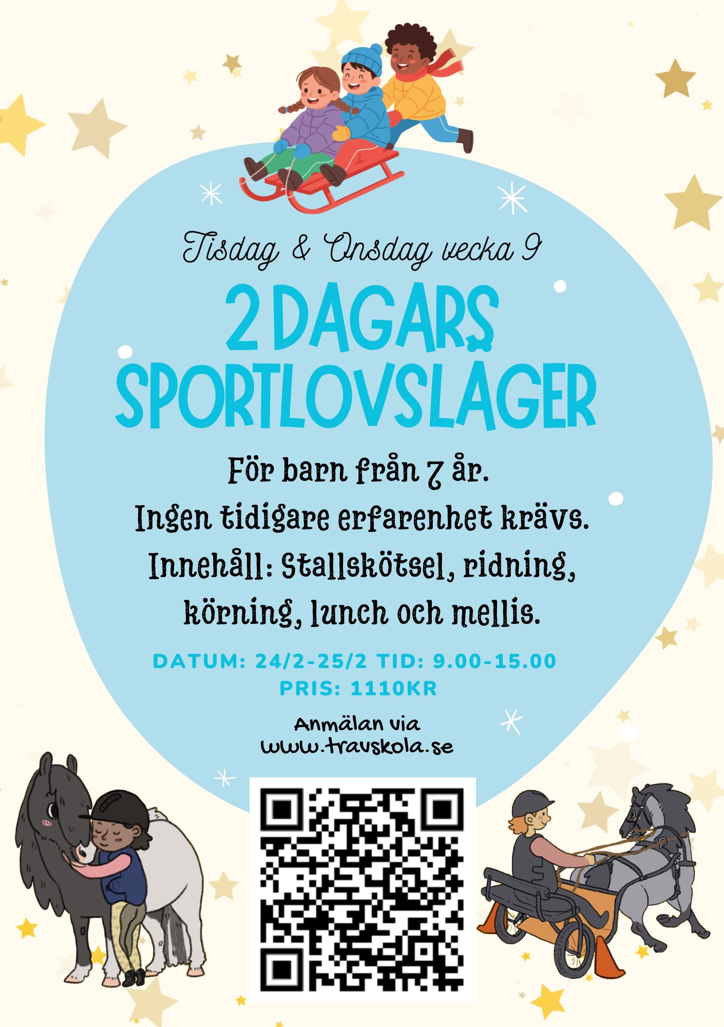 Sportlovsläger på Travskolan Gävletravet