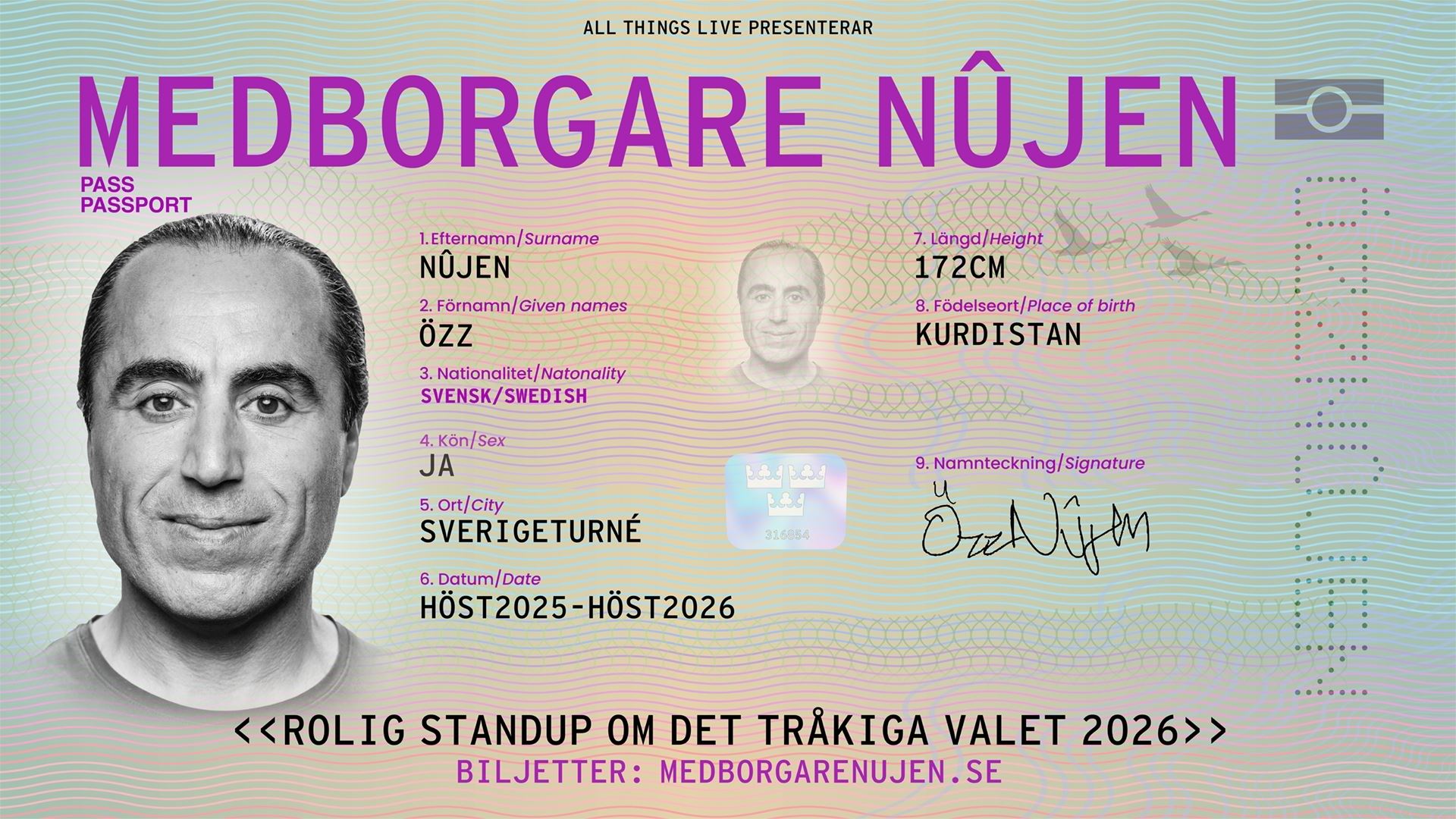 Medborgare Nûjen - standupföreställning med Özz Nûjen