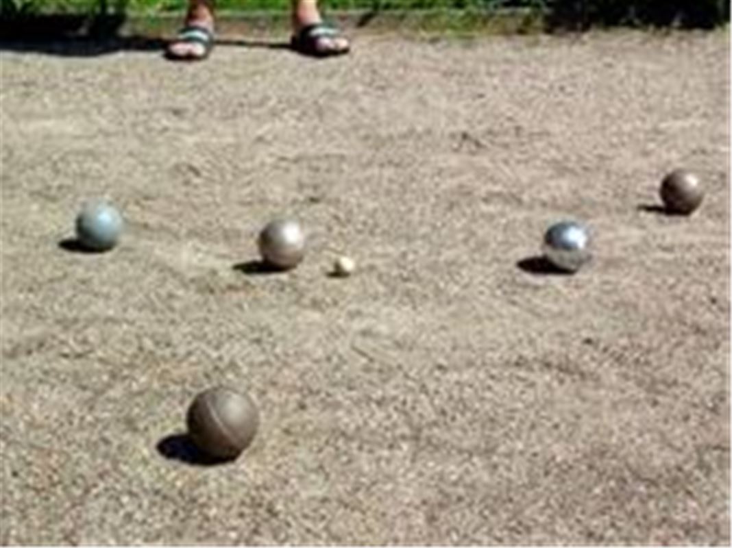 Boule-balls and sand.