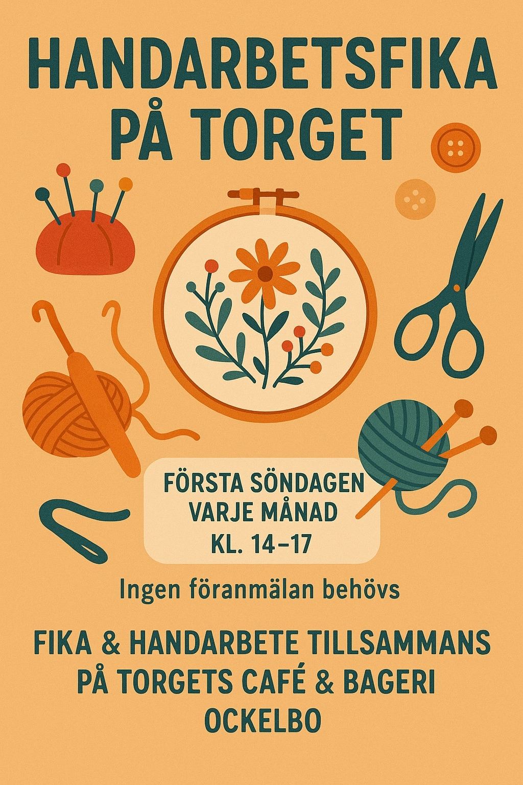 Handarbetsfika på Torgets Café & Bageri