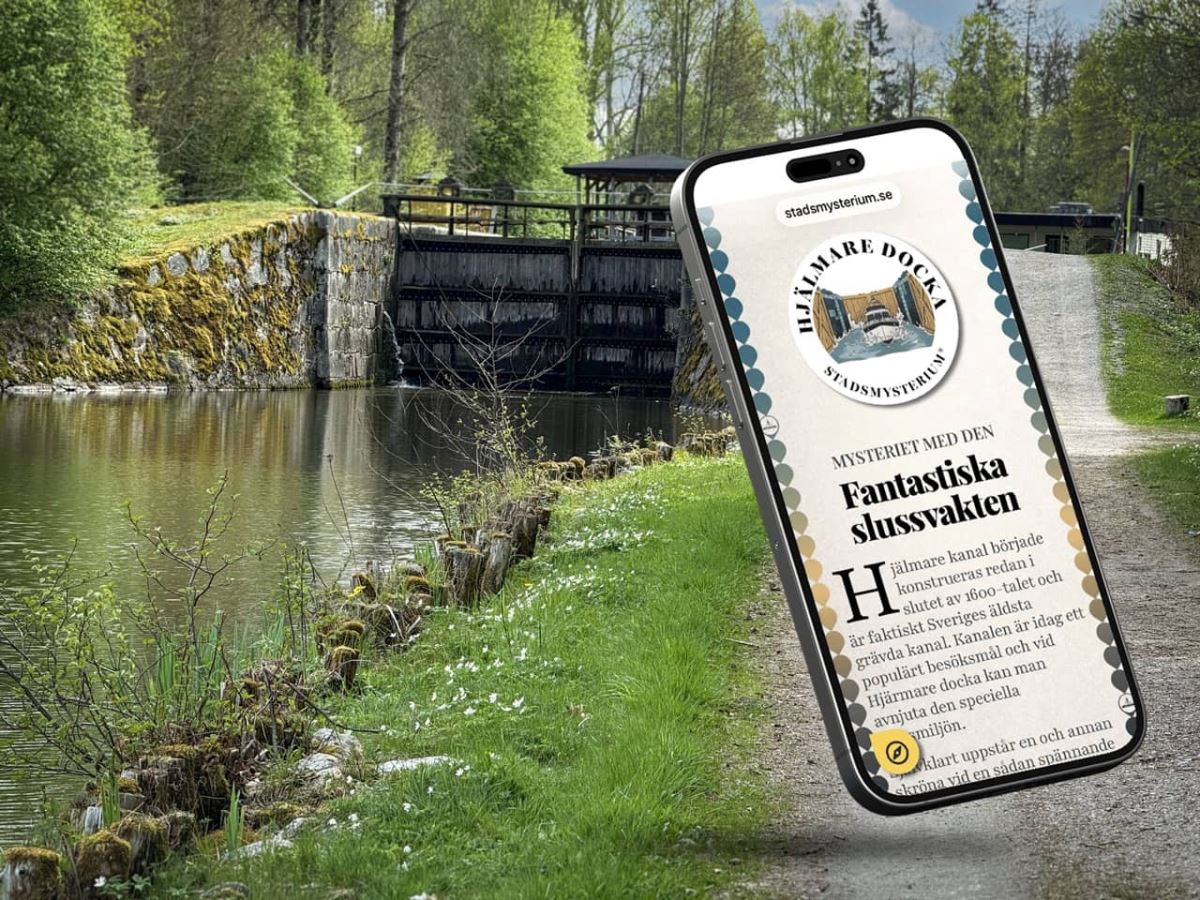 Stadsmysterium "Mysteriet med den fantastiska slussvakten" vid Hjälmare Docka
