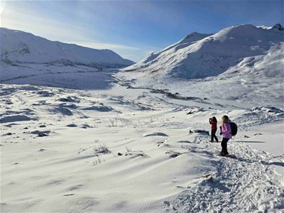 Snowshoe tour in beatiful weather