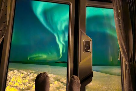 View of the Northern Lights from the accommodation