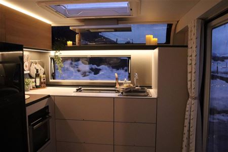 The kitchen in the accommodation