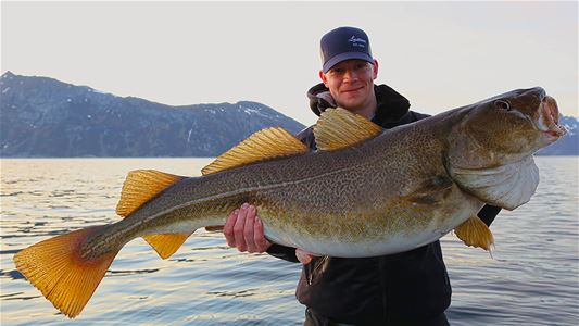 A person showing a large fish