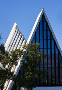 The church from the outside in summer