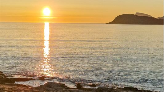 Sunset by the shoreline