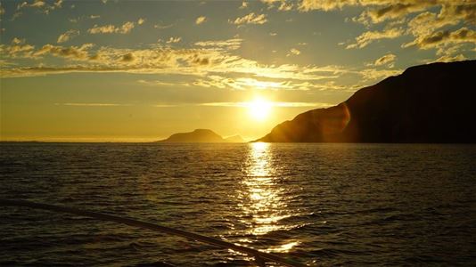 Sunset viewed from the boat