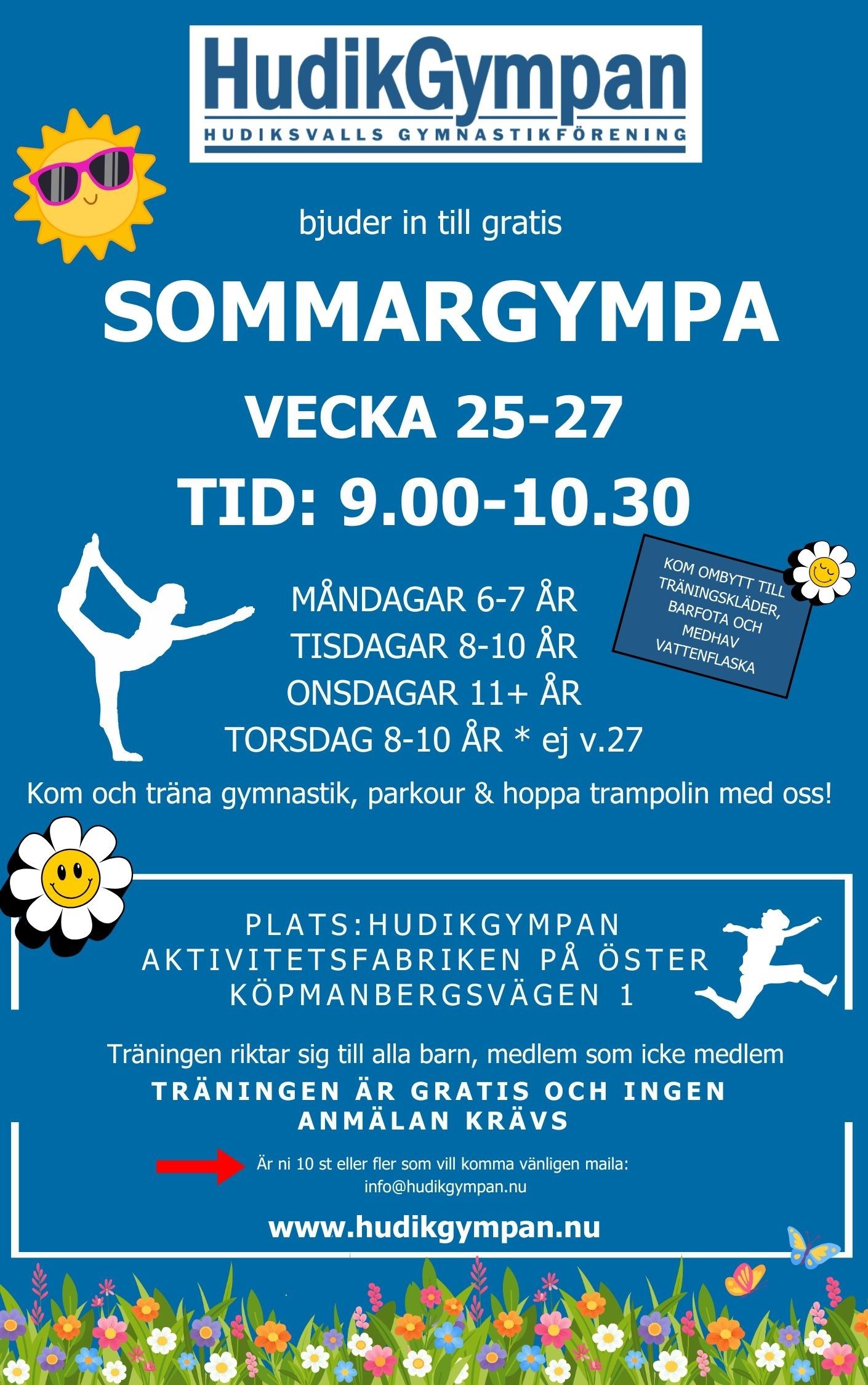 Gratis Sommargympa hos Hudikgympan