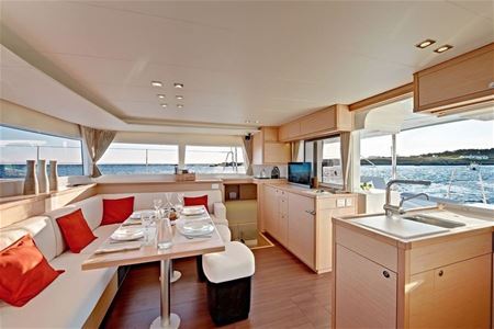 The interior of the boat