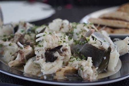 A seafood dish served on a plate