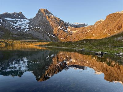 Mountain with a lake