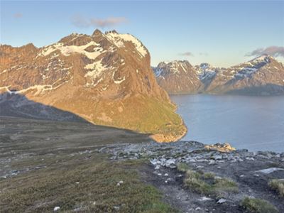 View of mountains and fjord