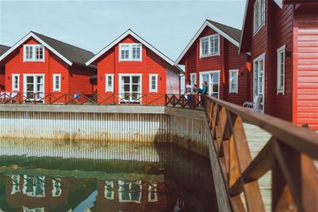 Multiple fishermen's cabins by the sea