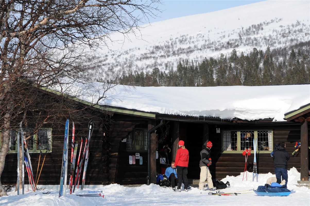 Vinterbild på byggande Sjöstugan.