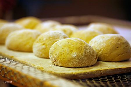 Dough for baking thin bread.