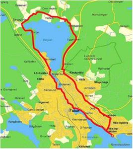 Map of the tour Varpan runt 28 km.