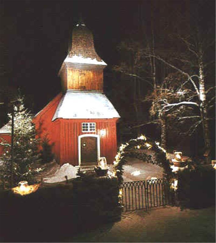 Oxbergs chapel in winter.