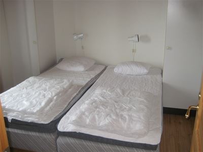 A bedroom with a double.