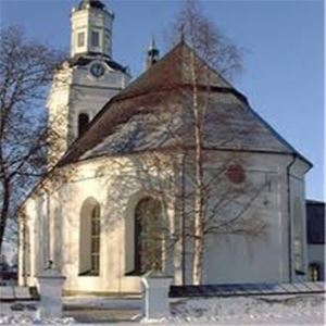 Orsa kyrka vintertid.