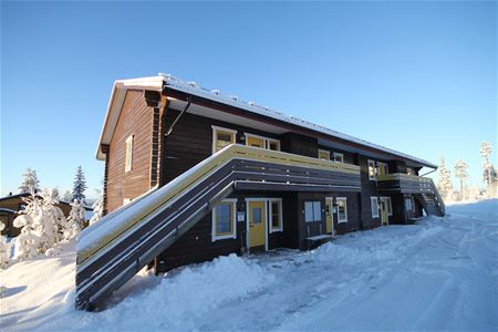 Exterior of an apartment house at Idre Fjäll.